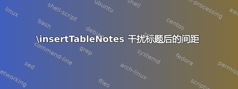 \insertTableNotes 干扰标题后的间距