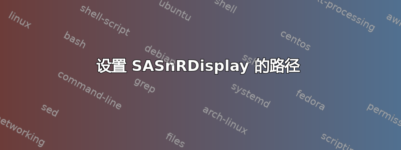 设置 SASnRDisplay 的路径