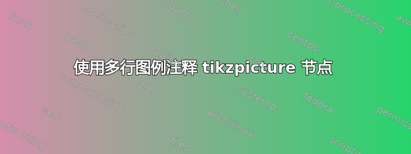 使用多行图例注释 tikzpicture 节点