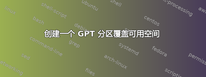 创建一个 GPT 分区覆盖可用空间