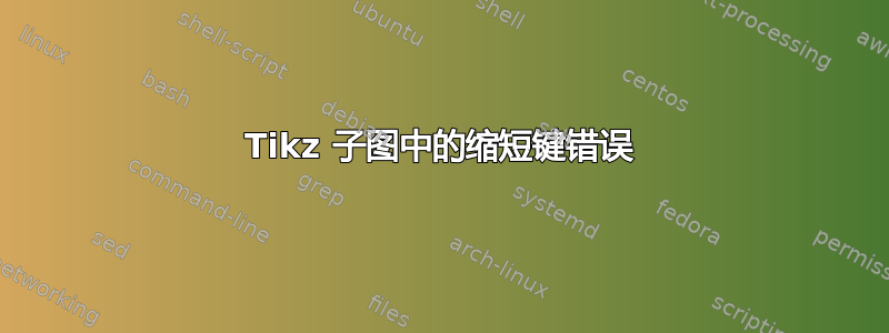 Tikz 子图中的缩短键错误