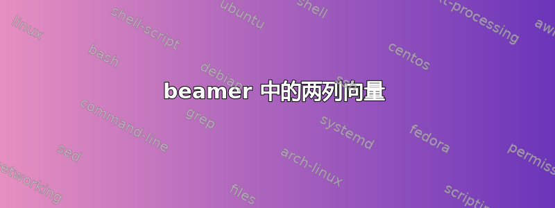 beamer 中的两列向量