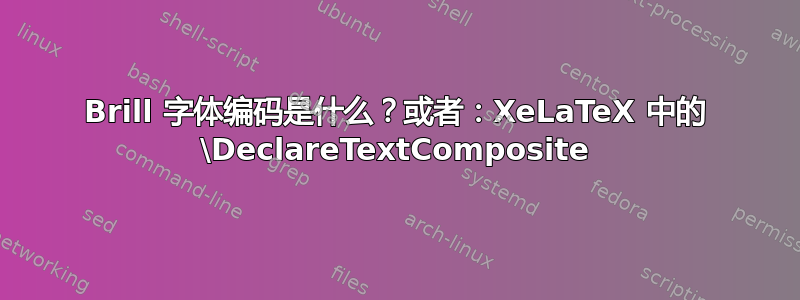 Brill 字体编码是什么？或者：XeLaTeX 中的 \DeclareTextComposite