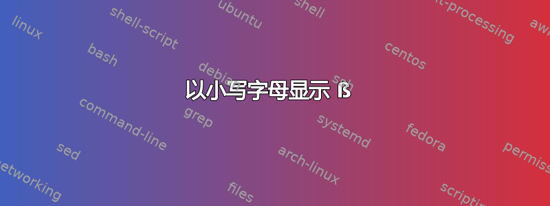 以小写字母显示 ß 