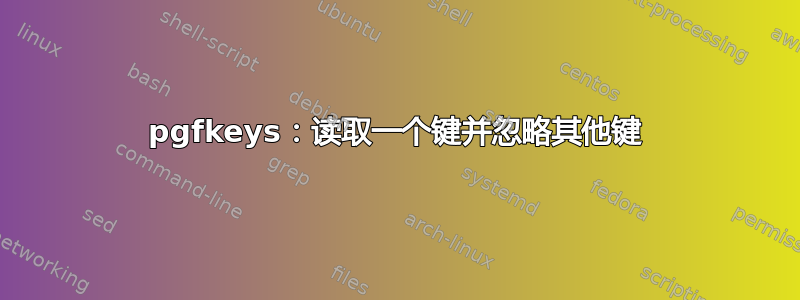 pgfkeys：读取一个键并忽略其他键