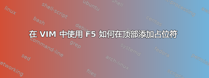 在 VIM 中使用 F5 如何在顶部添加占位符