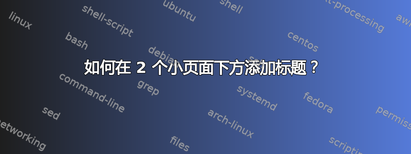 如何在 2 个小页面下方添加标题？