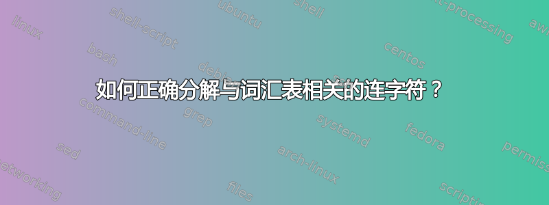 如何正确分解与词汇表相关的连字符？