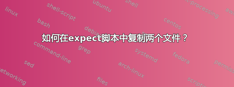 如何在expect脚本中复制两个文件？