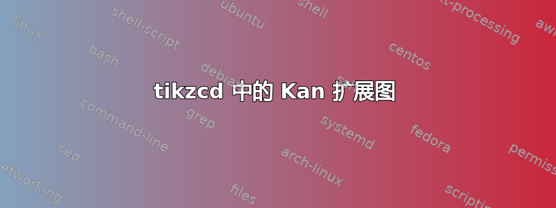 tikzcd 中的 Kan 扩展图