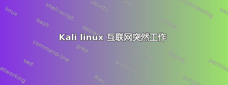 Kali linux 互联网突然工作