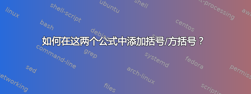 如何在这两个公式中添加括号/方括号？