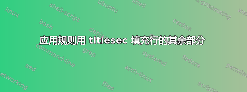 应用规则用 titlesec 填充行的其余部分