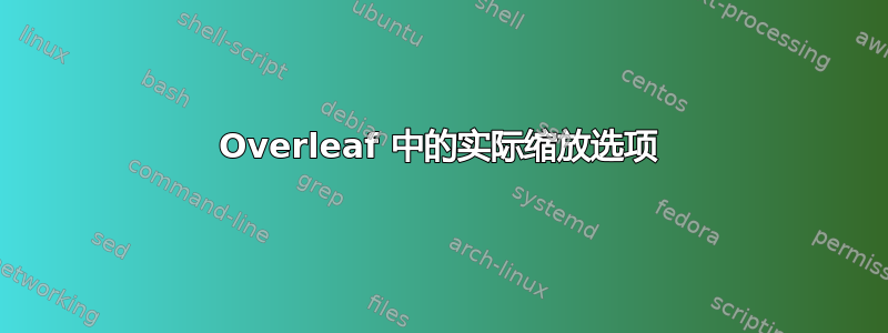 Overleaf 中的实际缩放选项