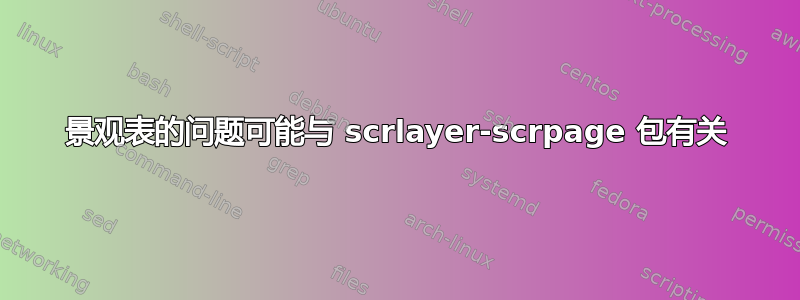 景观表的问题可能与 scrlayer-scrpage 包有关