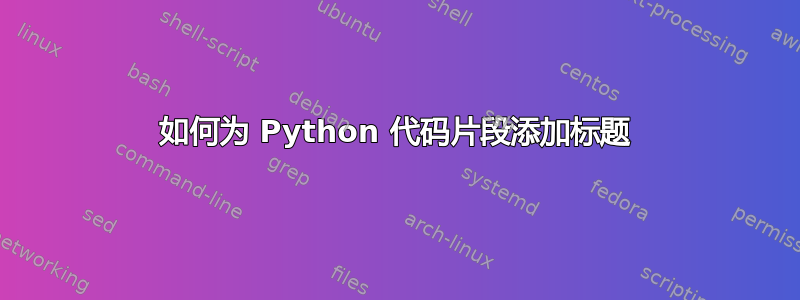 如何为 Python 代码片段添加标题