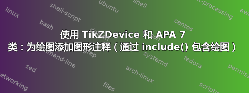 使用 TikZDevice 和 APA 7 类：为绘图添加图形注释（通过 include() 包含绘图）