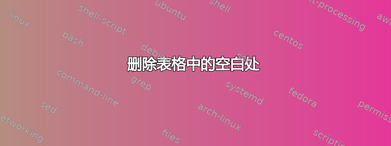 删除表格中的空白处