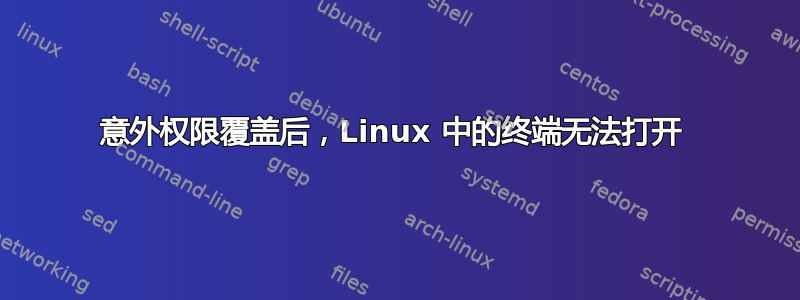 意外权限覆盖后，Linux 中的终端无法打开 