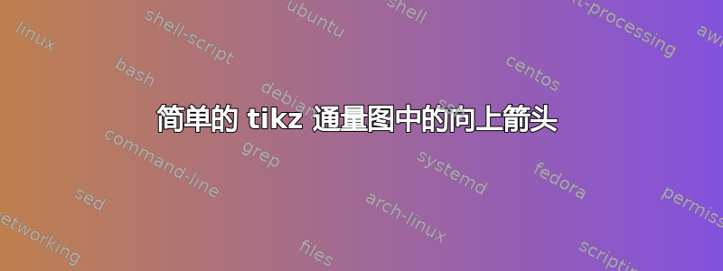 简单的 tikz 通量图中的向上箭头