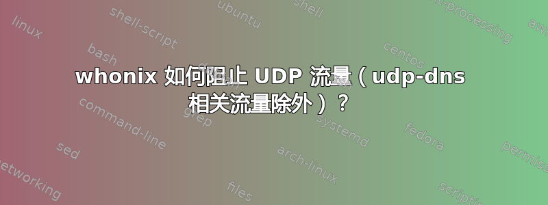 whonix 如何阻止 UDP 流量（udp-dns 相关流量除外）？