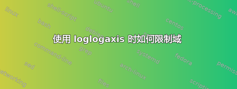 使用 loglogaxis 时如何限制域