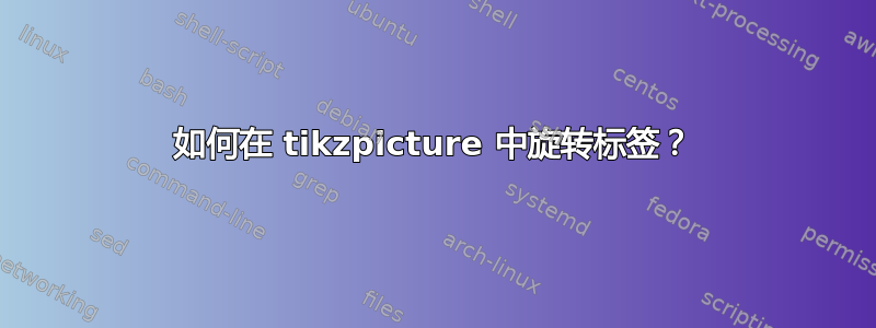 如何在 tikzpicture 中旋转标签？