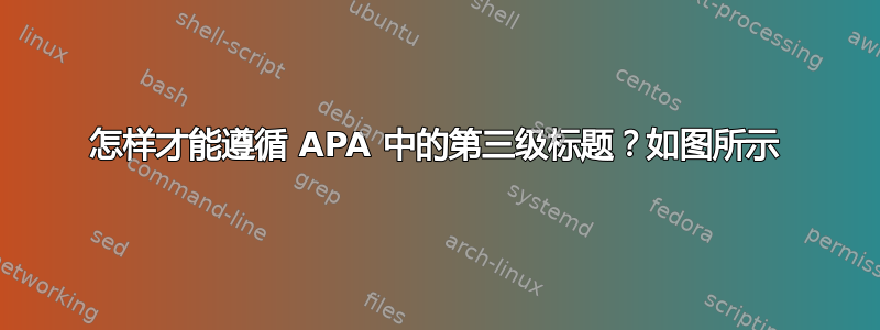 怎样才能遵循 APA 中的第三级标题？如图所示