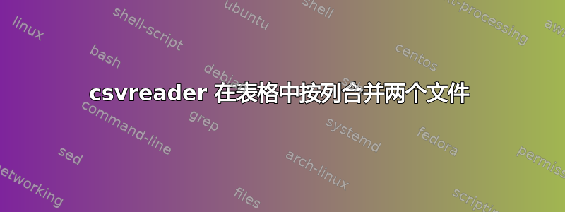 csvreader 在表格中按列合并两个文件