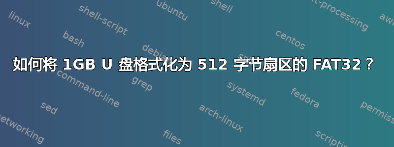 如何将 1GB U 盘格式化为 512 字节扇区的 FAT32？