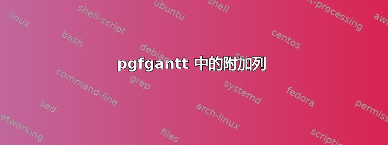 pgfgantt 中的附加列