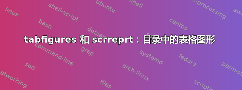 tabfigures 和 scrreprt：目录中的表格图形