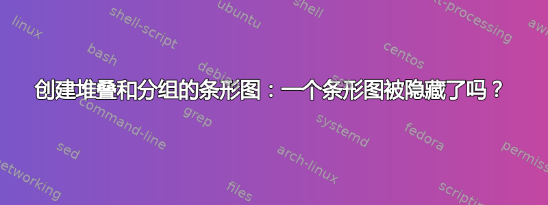 创建堆叠和分组的条形图：一个条形图被隐藏了吗？