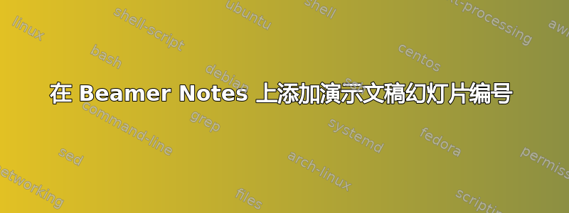 在 Beamer Notes 上添加演示文稿幻灯片编号