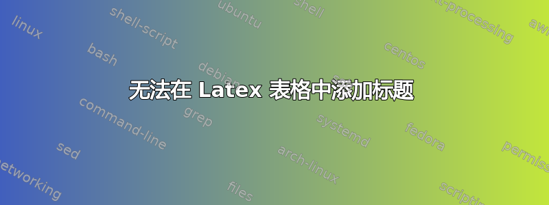 无法在 Latex 表格中添加标题