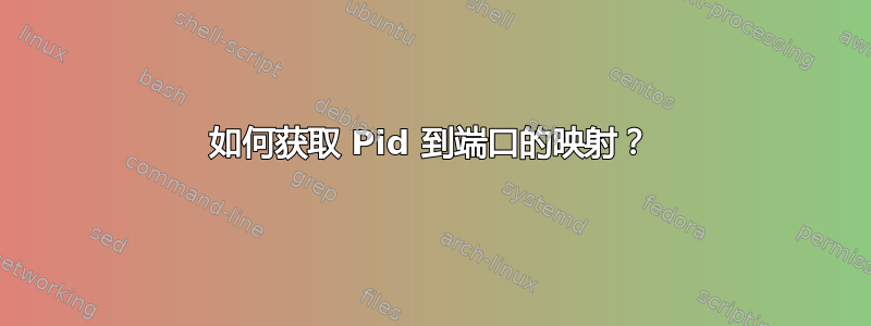 如何获取 Pid 到端口的映射？