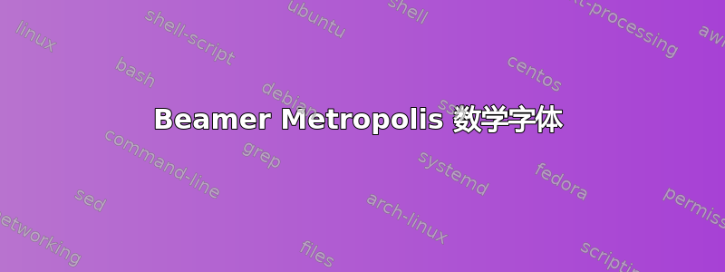 Beamer Metropolis 数学字体