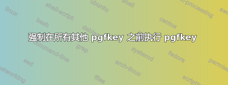 强制在所有其他 pgfkey 之前执行 pgfkey