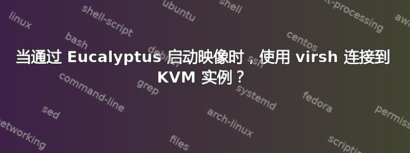 当通过 Eucalyptus 启动映像时，使用 virsh 连接到 KVM 实例？