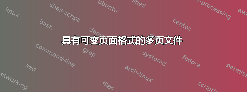 具有可变页面格式的多页文件