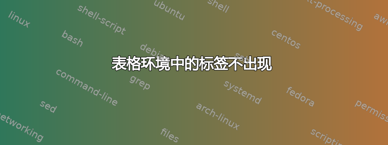 表格环境中的标签不出现