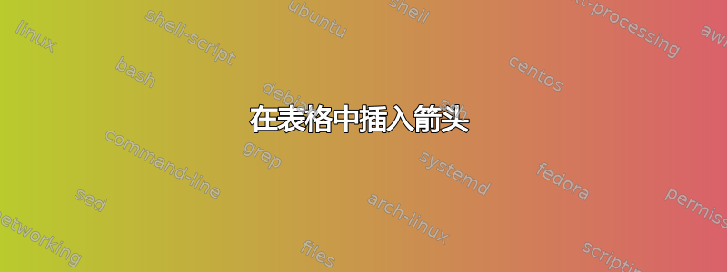 在表格中插入箭头