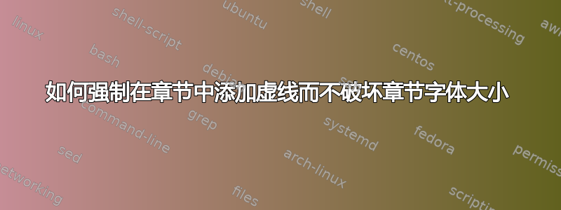 如何强制在章节中添加虚线而不破坏章节字体大小