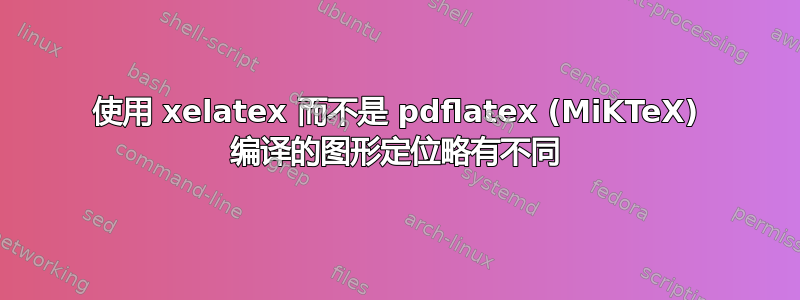 使用 xelatex 而不是 pdflatex (MiKTeX) 编译的图形定位略有不同