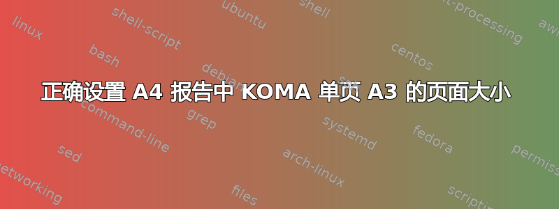 正确设置 A4 报告中 KOMA 单页 A3 的页面大小