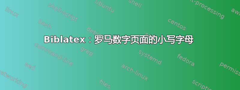 Biblatex：罗马数字页面的小写字母