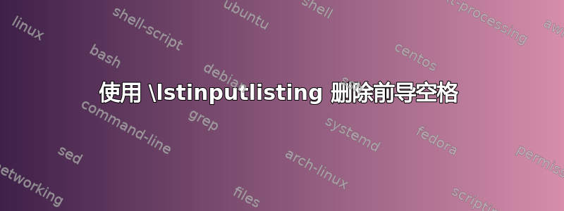 使用 \lstinputlisting 删除前导空格