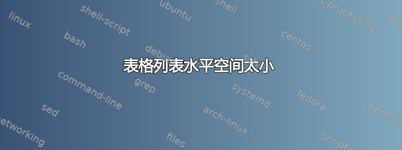 表格列表水平空间太小