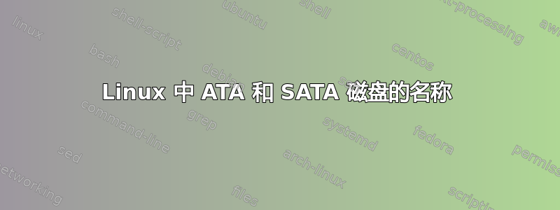 Linux 中 ATA 和 SATA 磁盘的名称