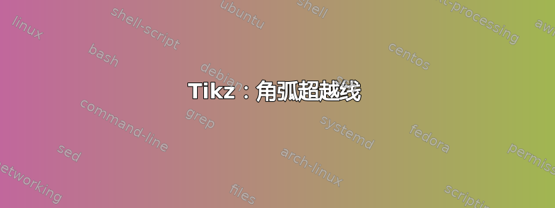 Tikz：角弧超越线